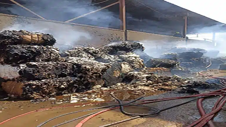 حريق مصنع قطن حلوان