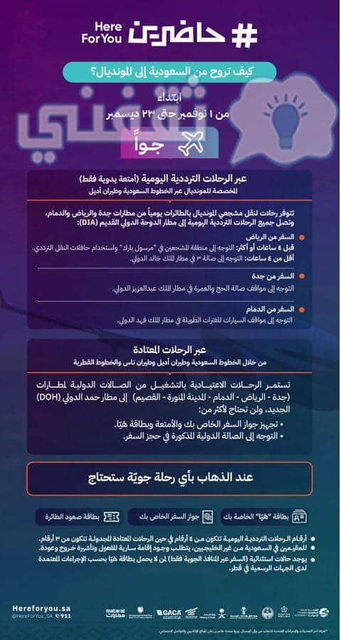 كيف أروح من السعودية إلى كأس العالم في قطر؟