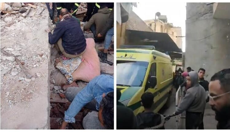 انهيار عقار القباري في الاسكندرية