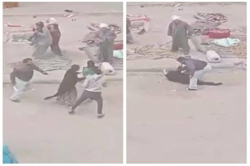 فيديو رجل يقتل زوجته في سوق اكتوبر